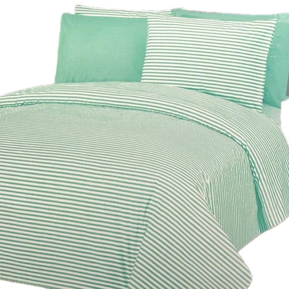 6pc KING Green-Stripped Sheet Set